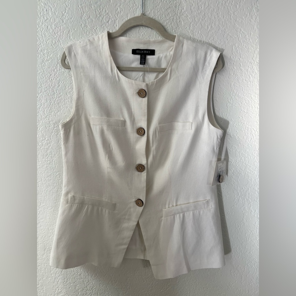 Ellen Tracy linen pants suit set